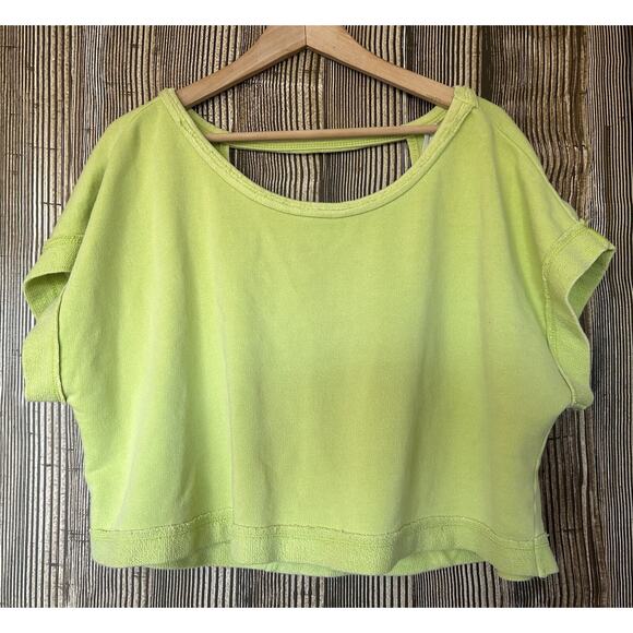 Anthropologie Tops - NEW Anthropologie Daily Practice Cropped Short Sleeve Open Wrap Cross Back Sz XL